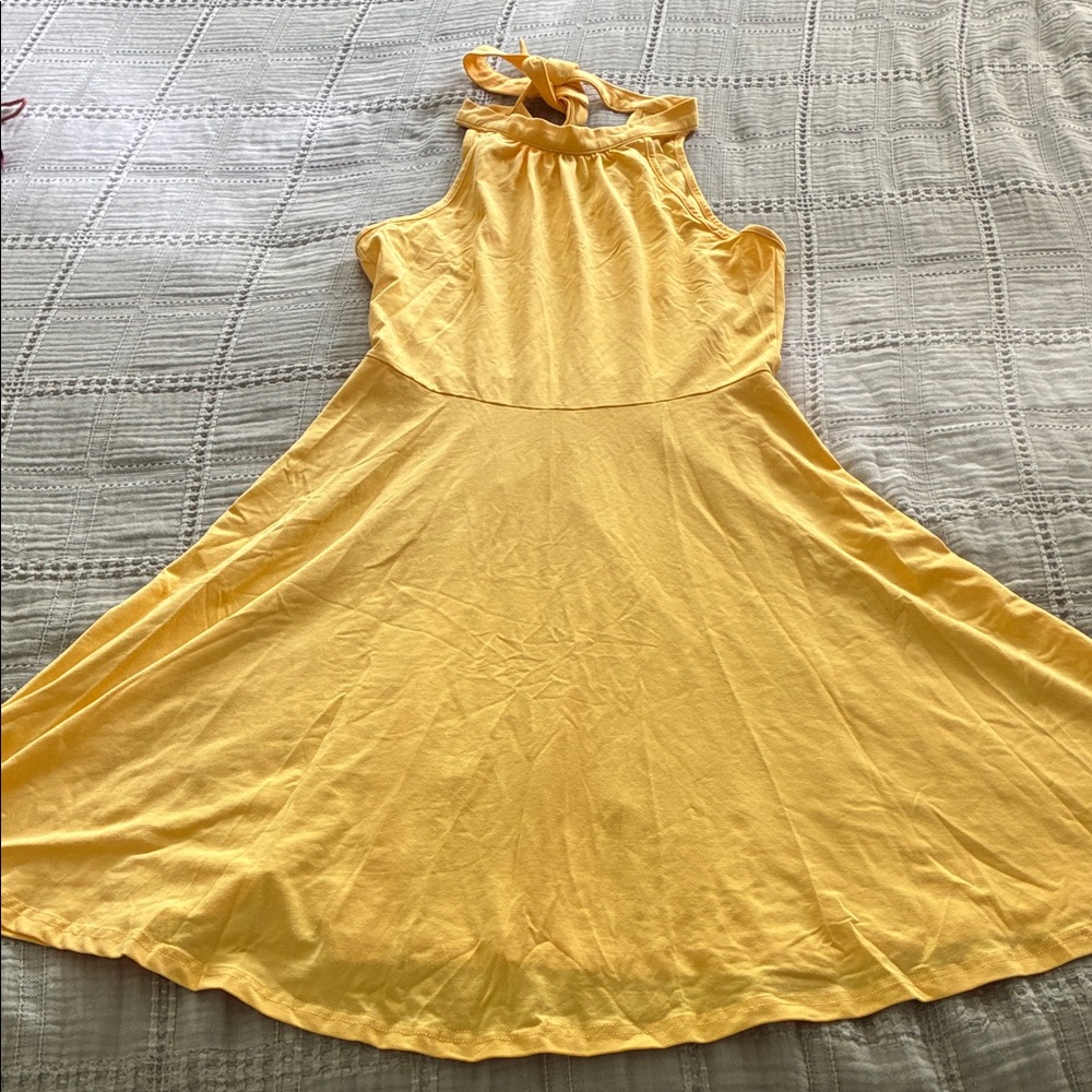 Yellow Halter Midi Dress